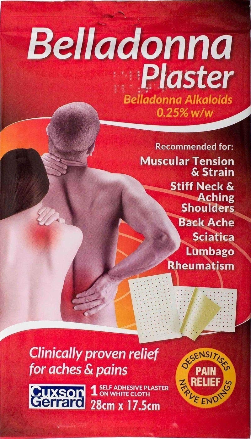 Belladonna Medicated Plaster – 28cm x 17.5cm | Muscle & Joint Pain Relief |