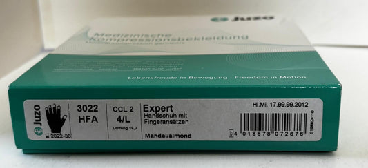 JUZO EXPERT Glove with open fingers ALMOND shade CCL2 LARGE