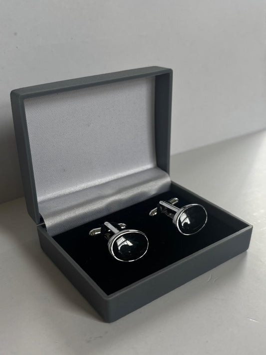 Men's Wedding Cufflinks SILVER OVAL cuff link