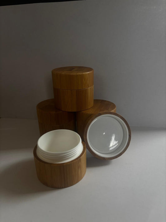 Bamboo Cream Storage Pots 30g/ 50g Sizes– EcoFriendly & Reusable Pack of 5 or 10