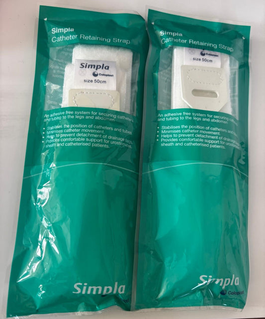 2x Coloplast Simpla Retaining G-Strap 50cm for Leg Bag Support