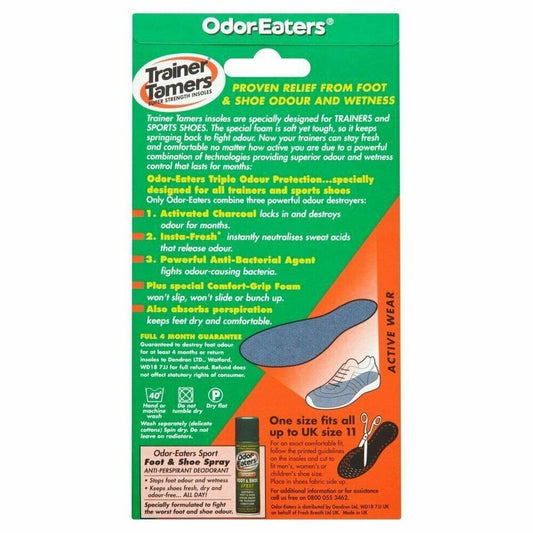 Odor-Eaters Trainer Tamers Super Strength Insoles – 2 Pack | Neutralises Odour