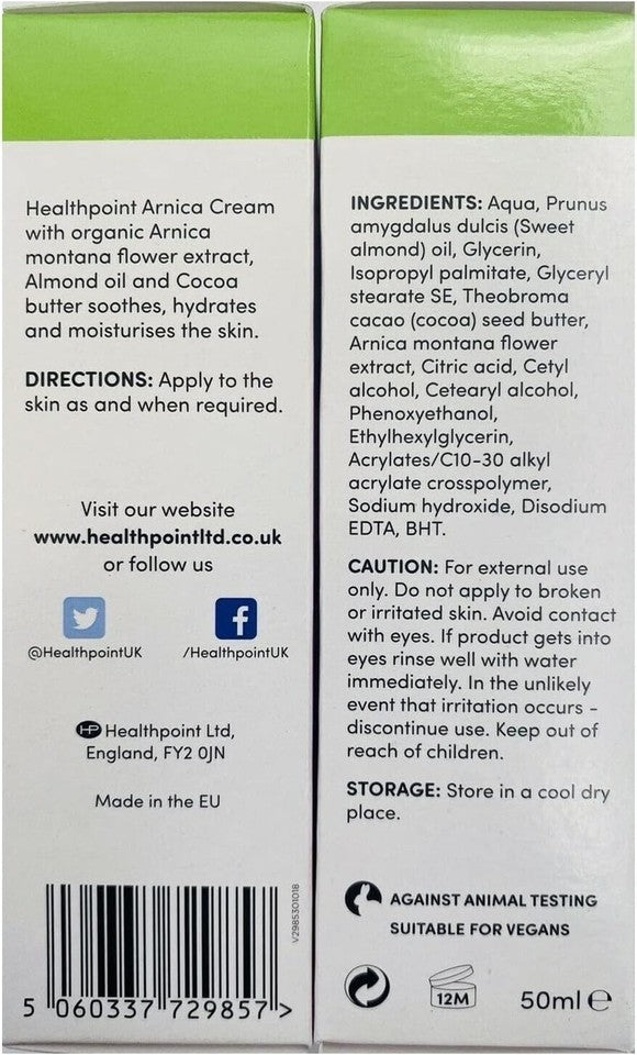 Arnica Cream with Organic Arnica Montana Flower Extract – Triple Pack (3 x 50ml)