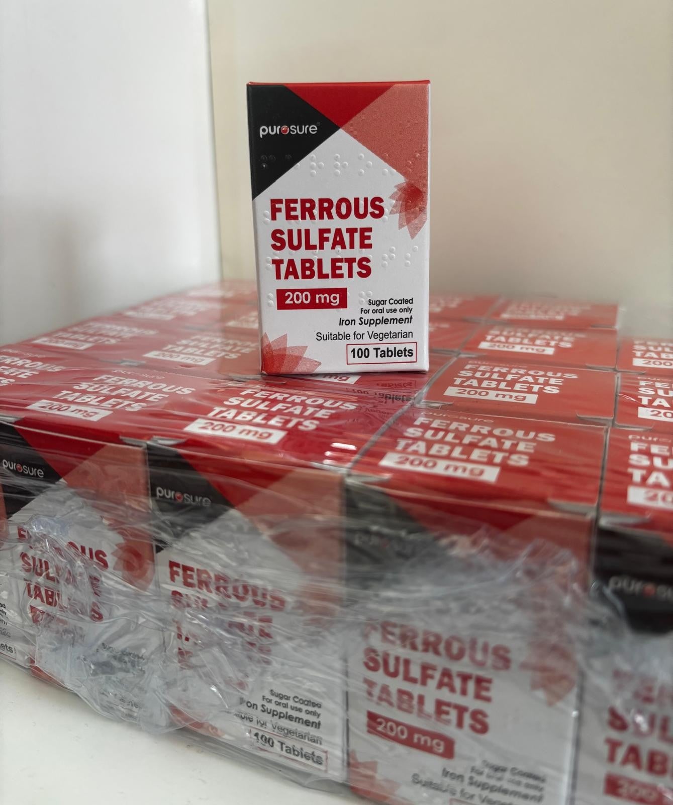 Ferrous Sulphate 200mg Iron Tablets x 3 Packs of 100 (300 tabs total)