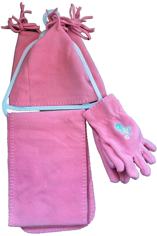 3PCS Kids Hat Scarf Gloves Set | Baby Winter Warm | Girls Boys | Blue or Pink |