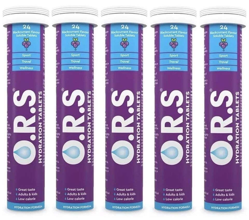 O.R.S Hydration Tablets with Electrolytes, Vegan-Natural *Choose Flavour & Size*