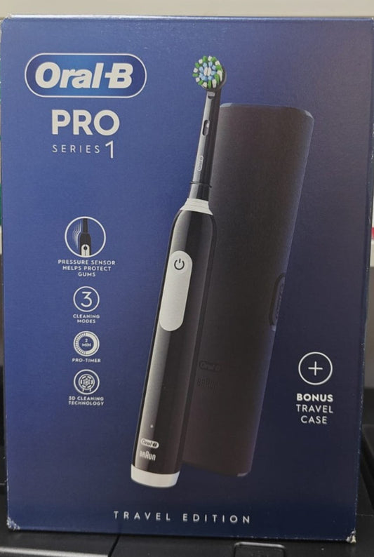 Oral-B Pro Series 1 Black Rechargeable Electric Toothbrush + Travel Case