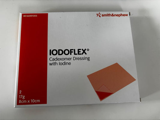 Smith & Nephew IODOFLEX Cadexomer Iodine Dressings 8cm x 10cm | 17g | Pack of 2