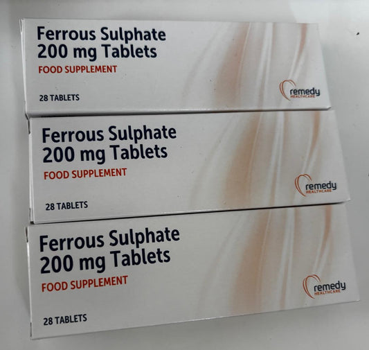 Ferrous Sulphate 200mg Tablets – 84 Tablets (28 x 3 Packs) | Iron Supplement |