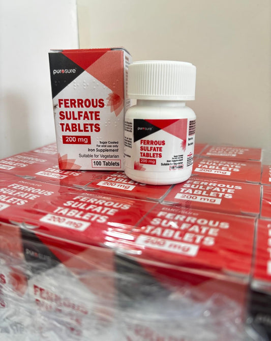 Ferrous Sulphate 200mg Iron Tablets x 3 Packs of 100 (300 tabs total)