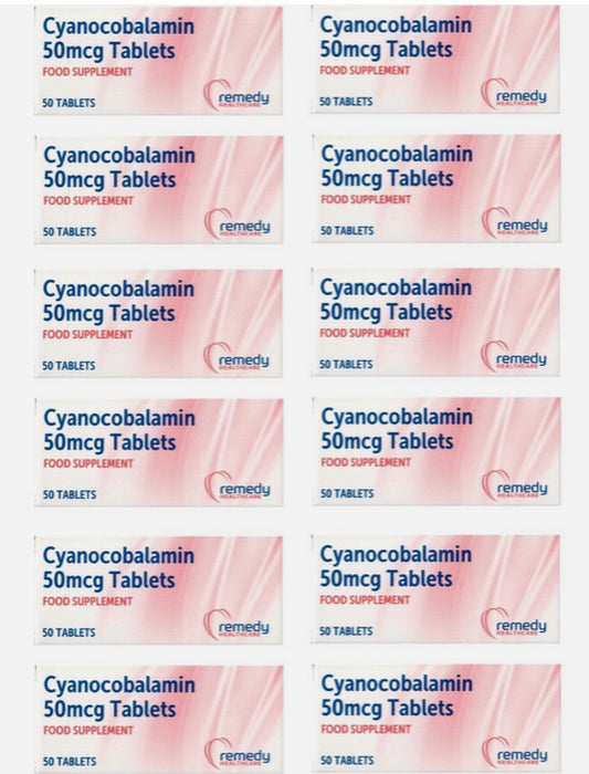 CYANOCOBALAMIN Vitamin B12 50mcg Tablets (50)  *CHOOSE QUANTITY* CHEAPEST