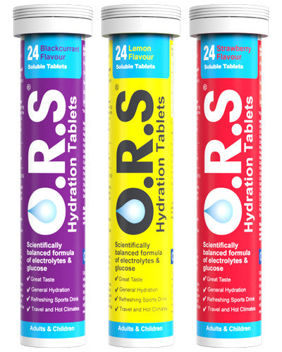 O.R.S Hydration Tablets with Electrolytes, Vegan-Natural *Choose Flavour & Size*