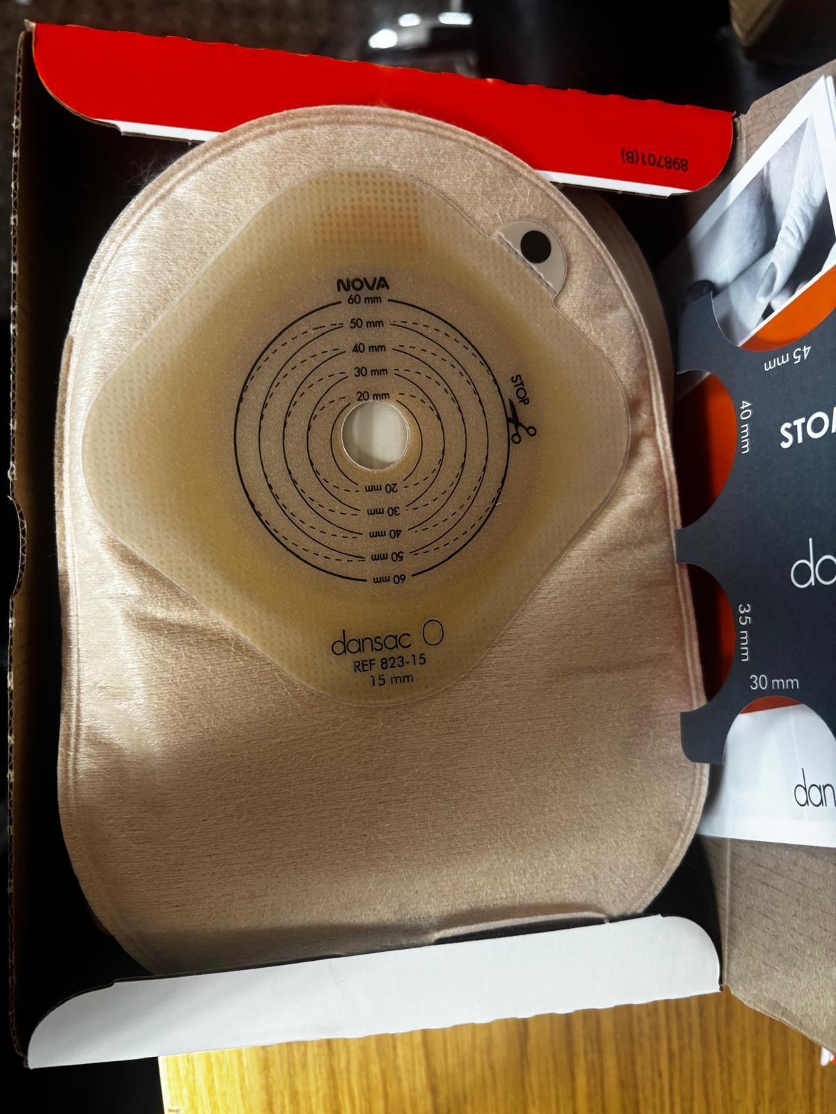 Dansac Nova 1 EasiFold Stoma Pouch 15-60mm (REF 823-15) – Box of 30