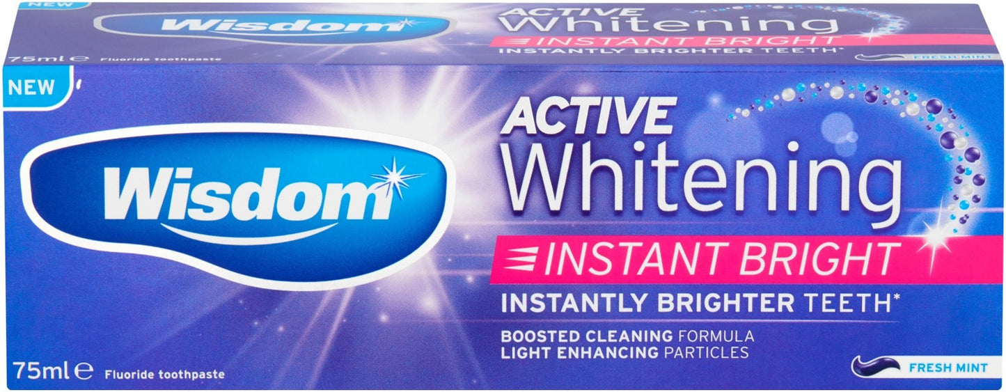 Wisdom Advanced White Bright Toothpaste | INSTANT BRIGHT Smile – 75ml | NEW