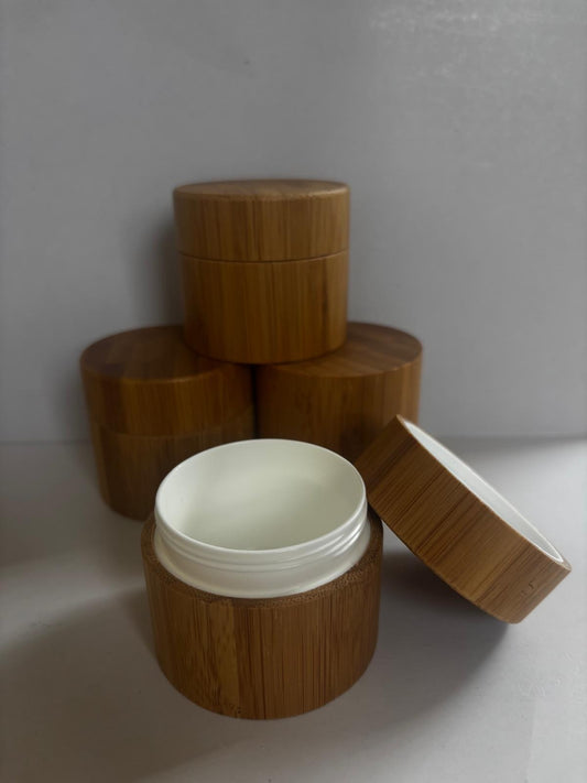 Bamboo Cream Storage Pots 30g/ 50g Sizes– EcoFriendly & Reusable Pack of 5 or 10