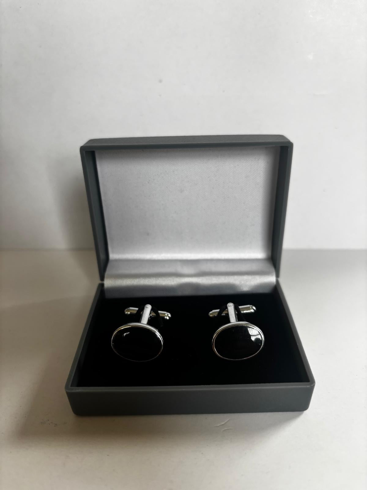 Men's Wedding Cufflinks SILVER OVAL cuff link