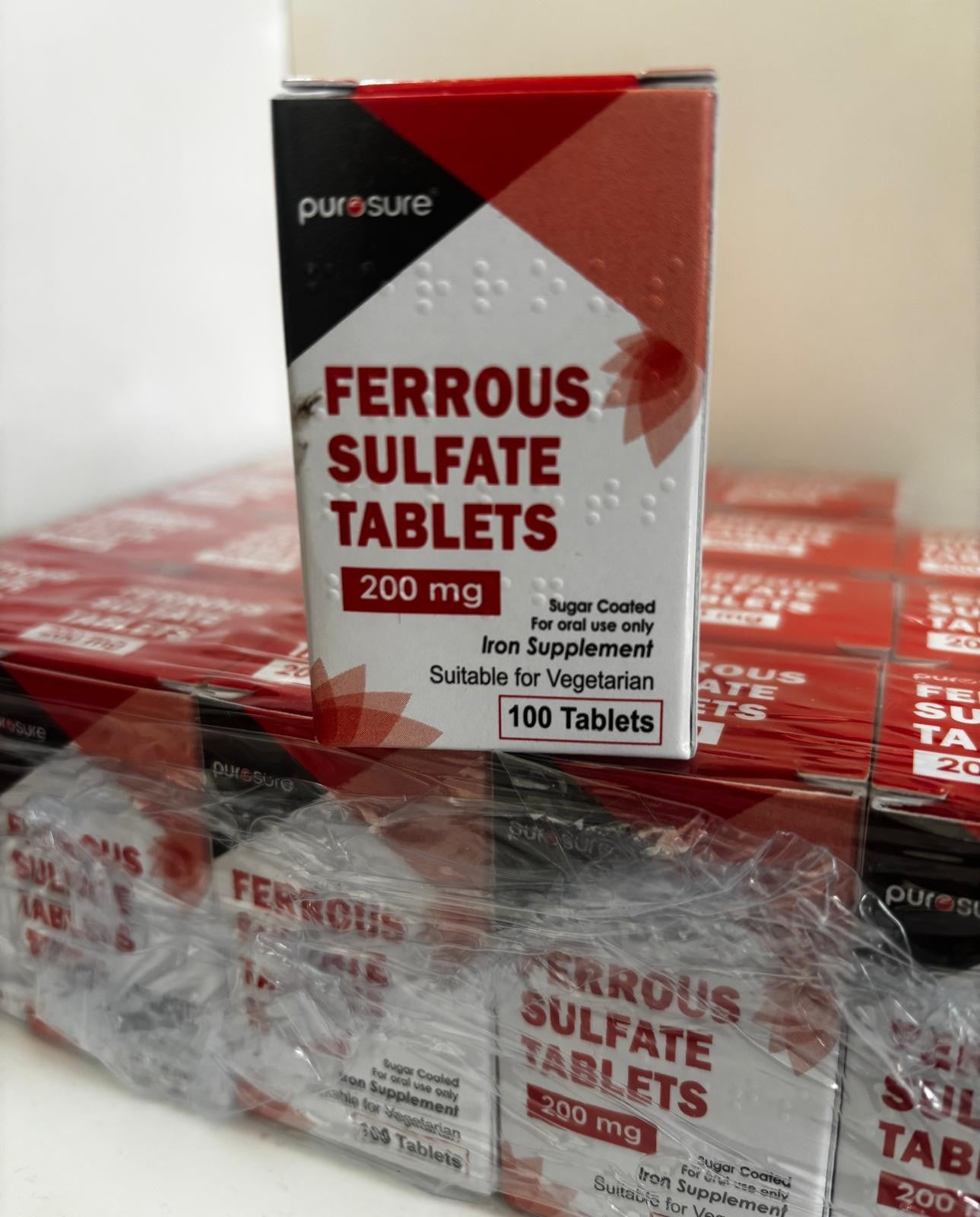 Ferrous Sulphate 200mg Iron Tablets x 3 Packs of 100 (300 tabs total)